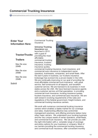 universainsurance.com-Commercial Trucking Insurance