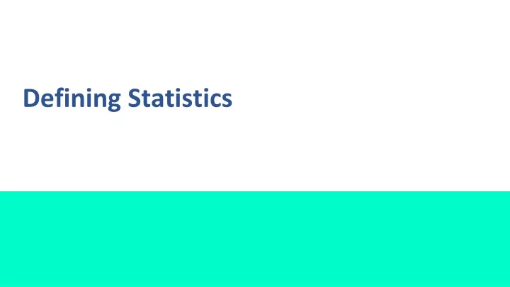 defining statistics