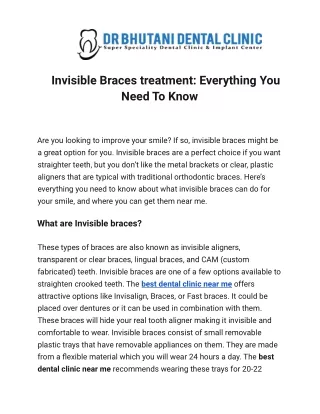 Best Invisible Braces near Me - Best Dentist in Delhi