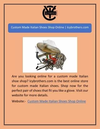 Custom Made Italian Shoes Shop Online | Icybrothers.com