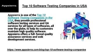 top 10 software testing companies in usa