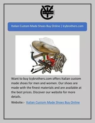 Italian Custom Made Shoes Buy Online | Icybrothers.com