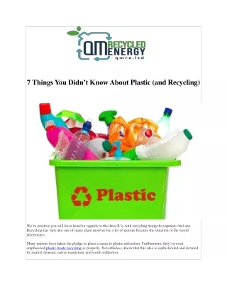 7 Things You Didn’t Know About Plastic (and Recycling)