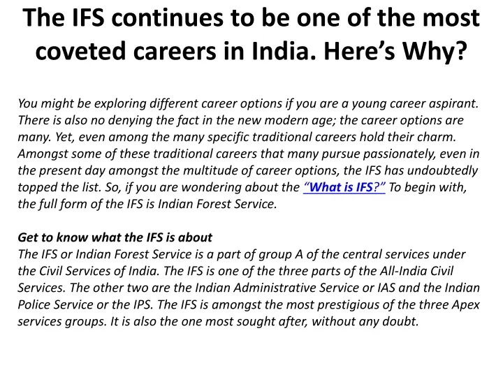 the ifs continues to be one of the most coveted careers in india here s why