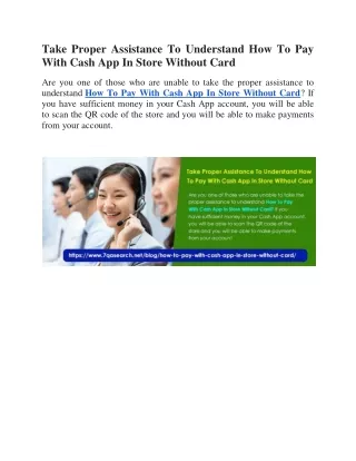 Take Proper Assistance To Understand How To Pay With CashApp InStore WithoutCard