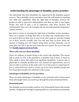 understanding the advantages of disability