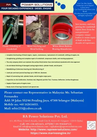 Crankshaft Repair Services Onsite In Malaysia & Neighboring Countries