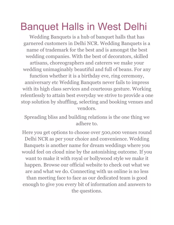 banquet halls in west delhi wedding banquets