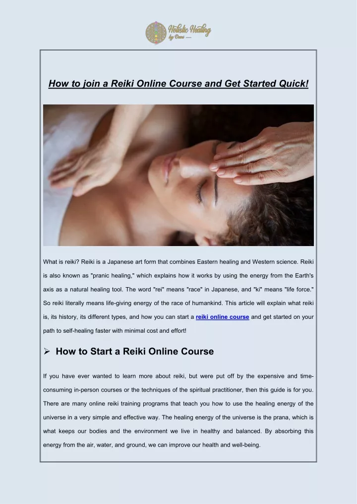 how to join a reiki online course and get started