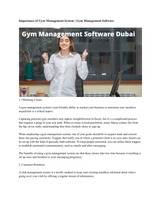 importance of gym management system