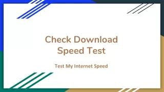 Check Download Speed Test