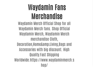 waydamin fans merchandise waydamin merch official
