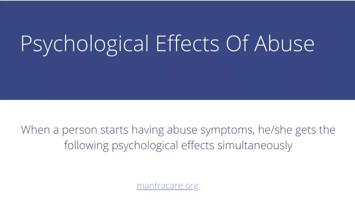 psychological effects of abuse