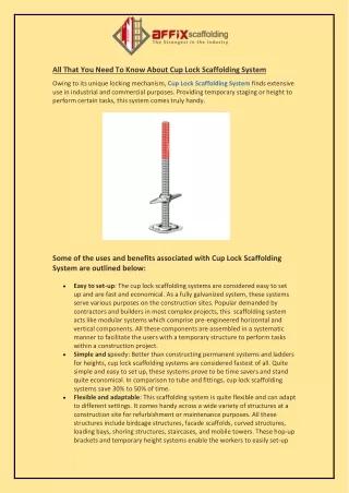 all that you need to know about cup lock