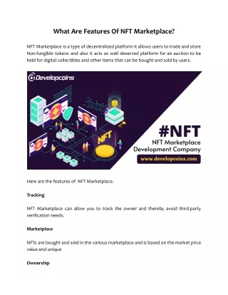 what are features of nft marketplace
