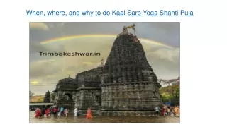 When, where, and why to do Kaal Sarp Yoga Shanti Puja