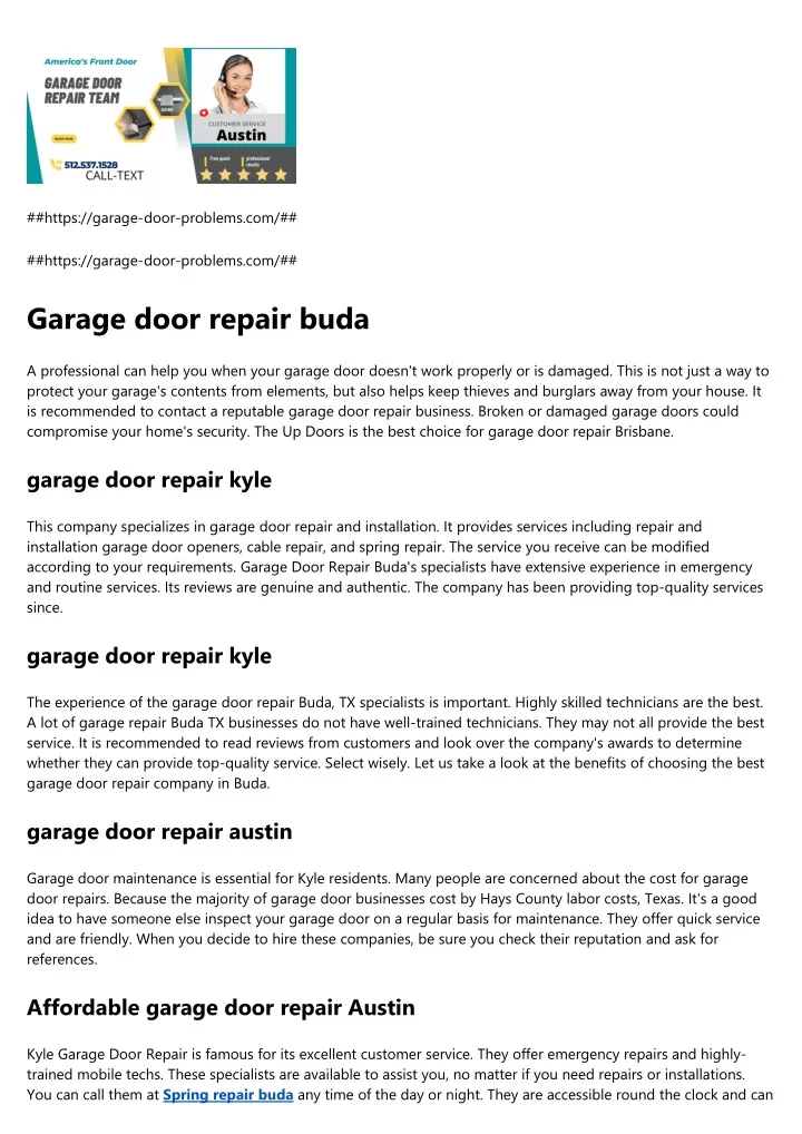 https garage door problems com