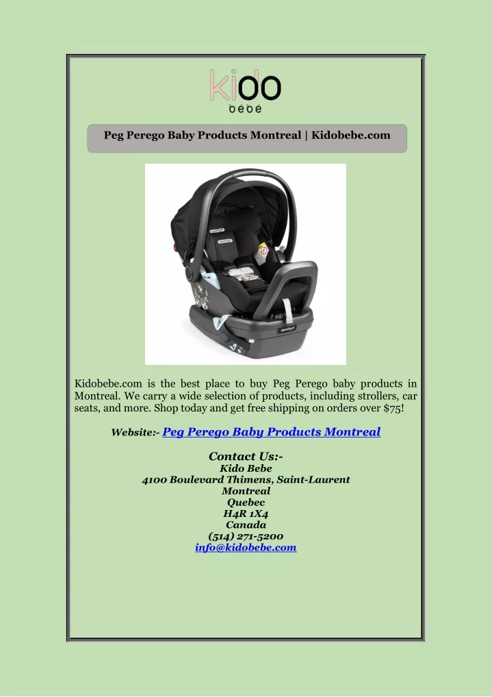 peg perego baby products montreal kidobebe com