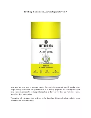 how long does it take for aloe vera capsules