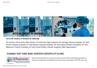 Best IVF Centres in Varanasi