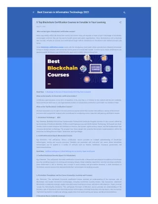 5 Top Blockchain Certification Courses to Consider in Your Learning