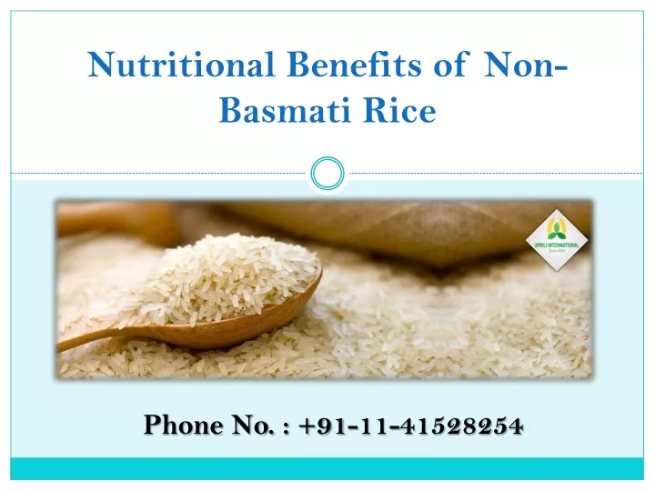 nutritional benefits of non basmati rice