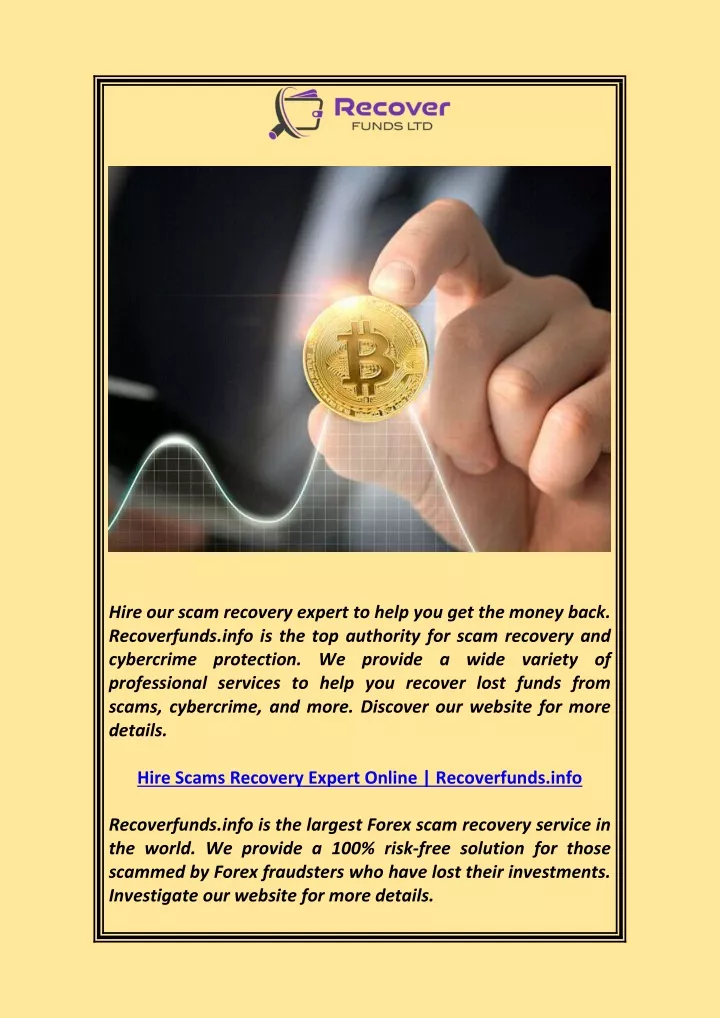 hire our scam recovery expert to help