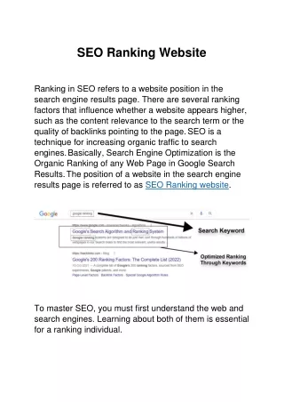 seo ranking website
