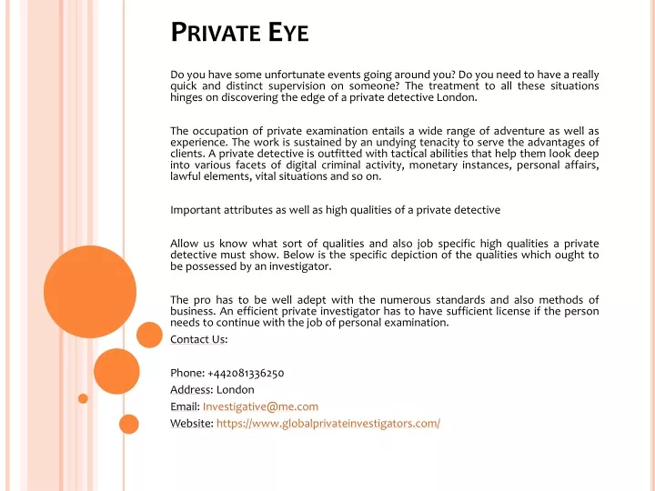 private eye