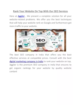 rank your website on top with our seo services