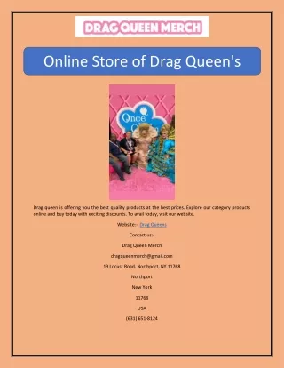 online store of drag queen s products