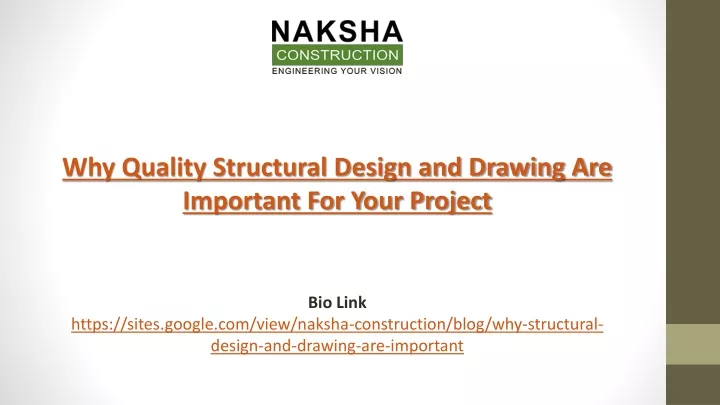why quality structural design and drawing