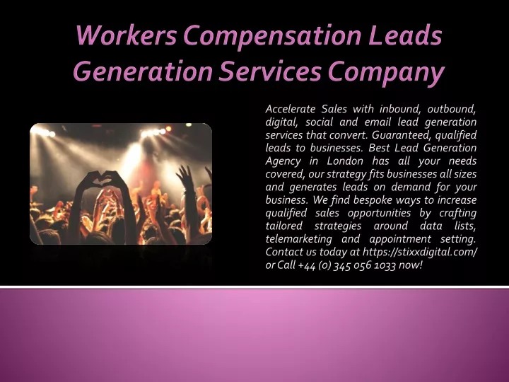 workers compensation leads generation services company