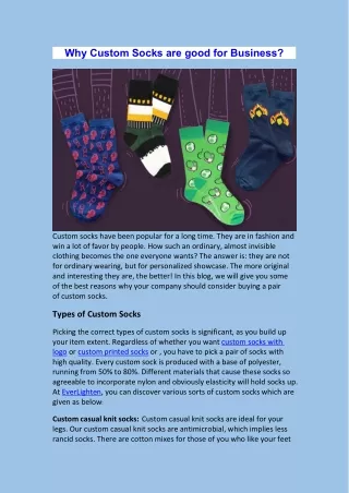 Why Custom Socks are good for Business