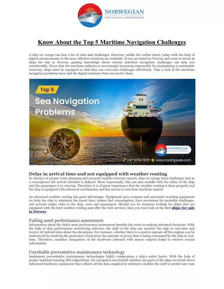 know about the top 5 maritime navigation
