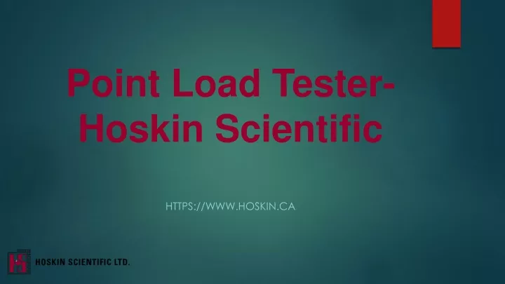 point load tester hoskin scientific