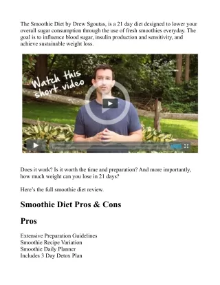 The Smoothie Diet by Drew Sgoutas PDF EBook