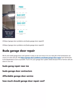 buda garag repair near me