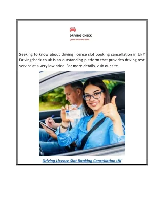 Driving Licence Slot Booking Cancellation Uk  Drivingcheck.co.uk