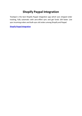 shopify paypal integration