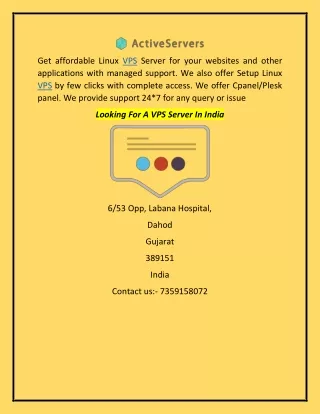 Looking For A VPS Server In India
