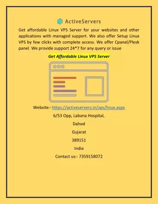 Get Affordable Linux VPS Server