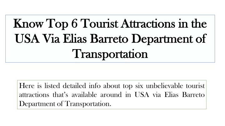 know top 6 tourist attractions in the know