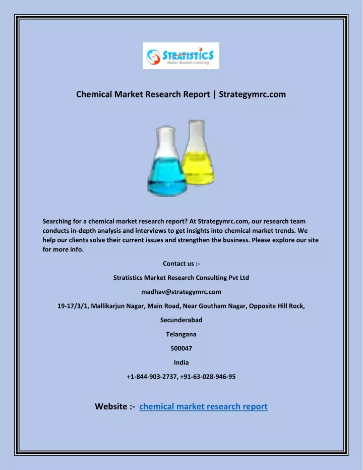 chemical market research report strategymrc com