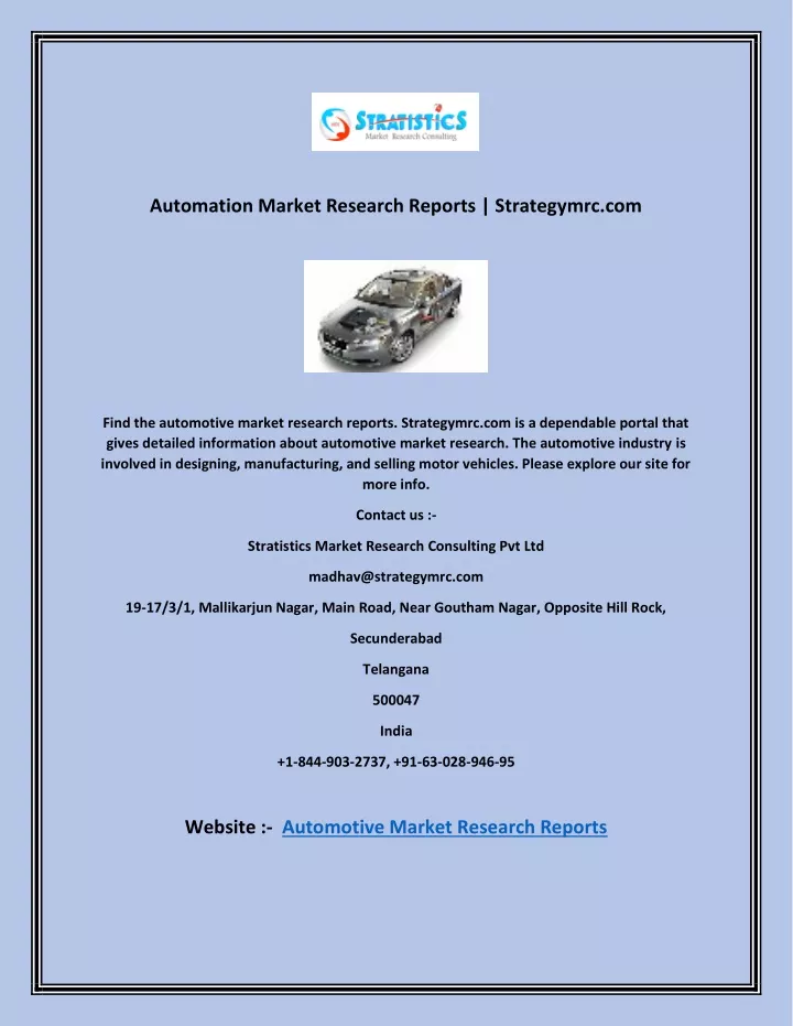 automation market research reports strategymrc com