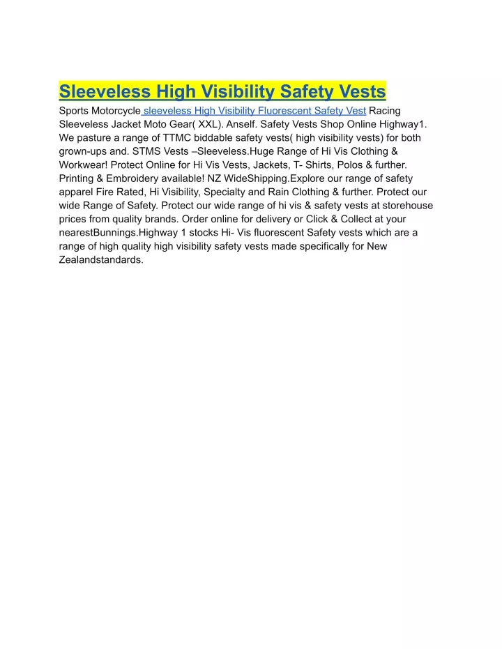 sleeveless high visibility safety vests sports