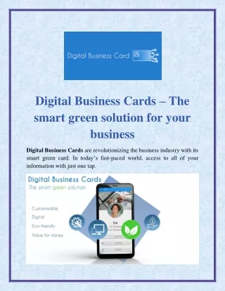 Digital Business Cards – The smart green solution for your business-converted