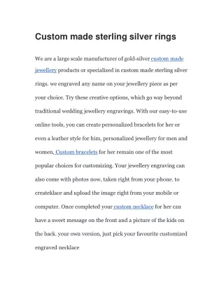 Custom Made Sterling Silver Ring