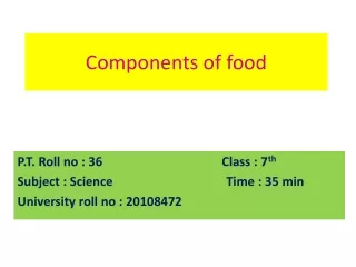 components of food