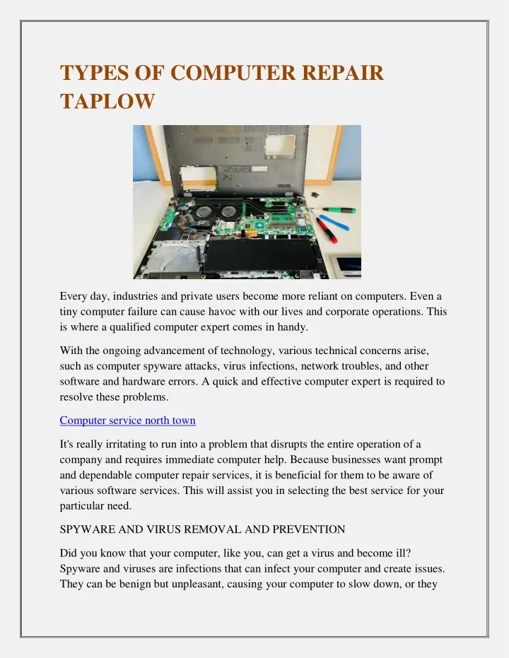 types of computer repair taplow